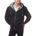 thumbnail image 3 of Pro Club Men's Heavyweight Pile Full Zip Hoodie BLKGRY-S, 3 of 5