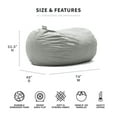 thumbnail image 6 of Big Joe Fuf Media Lounger Foam Filled Bean Bag Chair with Removable Cover, 6 feet Giant, 6 of 11