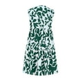 thumbnail image 4 of Uaswgudfs Women's Sleeveless V-Neck Flowy Tank Dress - Casual Summer Sundress with Ruched Waist & Leaf Motif Tiered Skirt Green S, 4 of 7