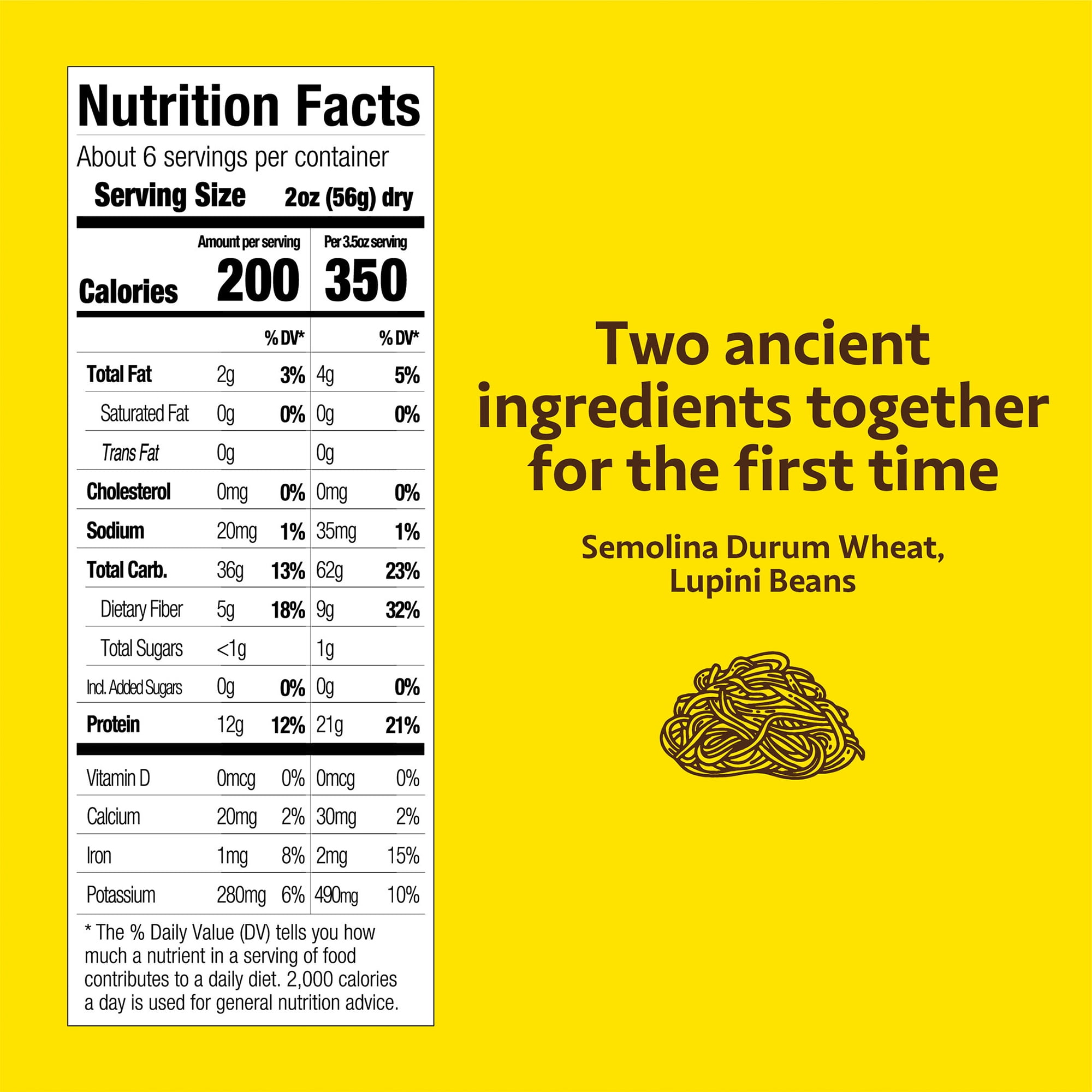 (3 pack) Brami Spaghetti High Protein Pasta, 21g Protein, High Fiber, Shelf-Stable Noodles, 12 oz Box