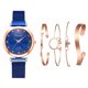 thumbnail image 1 of Juego de 5 relojes de cuarzo con imán y malla sencilla a la moda para mujer + juego de pulsera de cuarzo, 1 of 6
