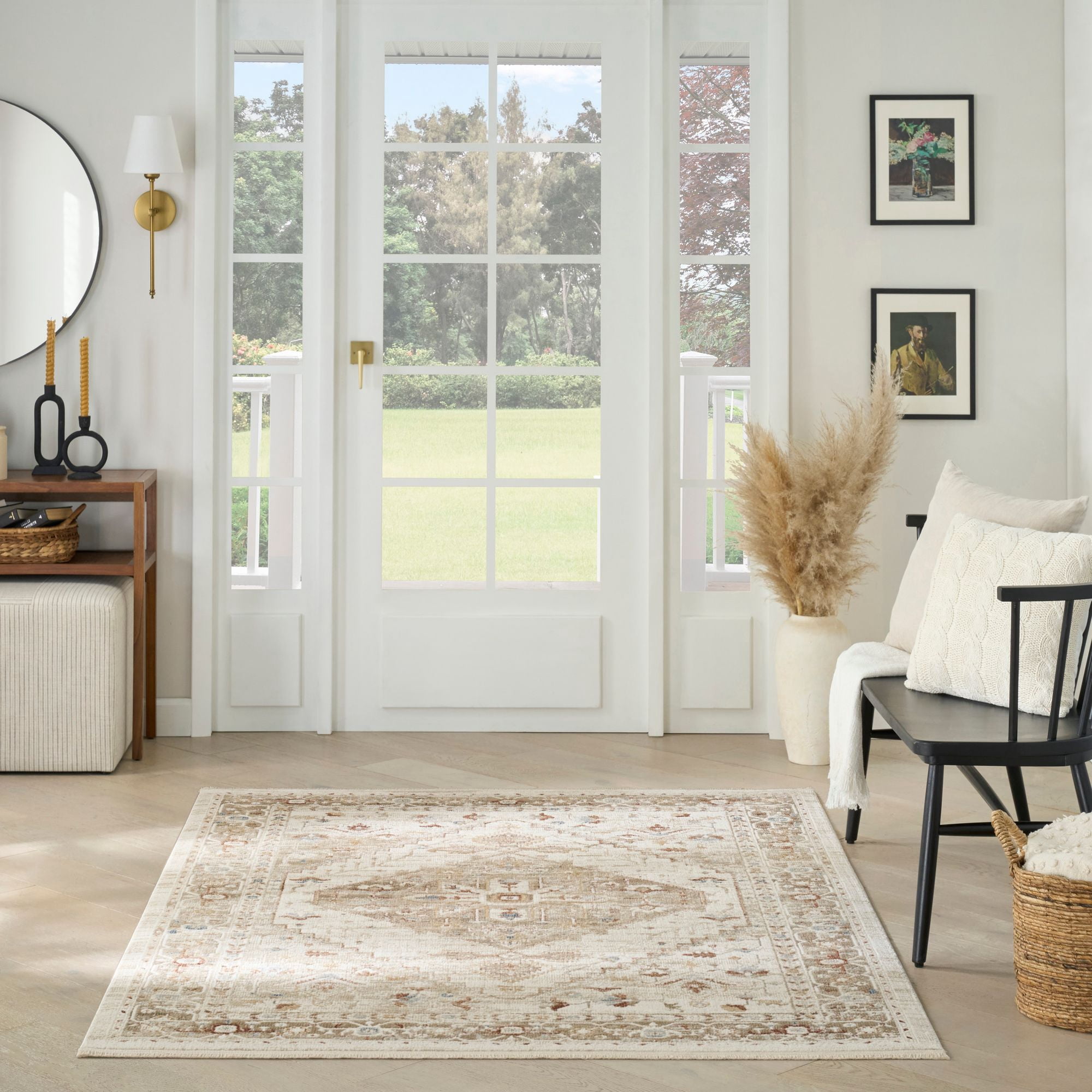 Nourison Pardis 5'3" x 7' Ivory Taupe Vintage Indoor Rug