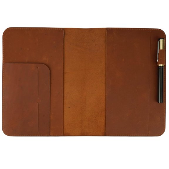 Funda de cuero para diario CestAntiQ tamaño mediano A5 15 x 21 cm, color tan