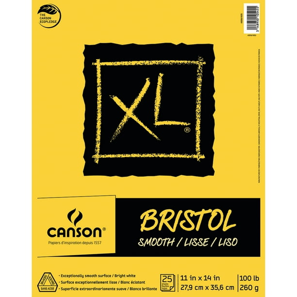 Canson XL Bristol Pad, Smooth, 11in x 14in