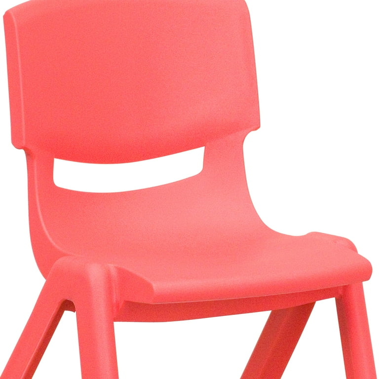 Emma Oliver 4 Pack Red Plastic Stack School Chair with 12