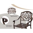 thumbnail image 3 of Haverchair 3 Piece Bistro Set Outdoor Cast Aluminum Patio Dining Set Table and Chairs Outside Bistro Furniture 2 Chairs and 1 Square Table for Lawn Garden, 3 of 7