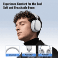 thumbnail image 3 of Bluetooth Headphones Over Ear,65 Hrs Playtime Wireless Headphones with Deep Bass,ENC Call Noise Cancelling Mic,Hands-Free Calls,Wireless Headset Comfort for Travel, Gym & Commuting, Stocking Stuffers, 3 of 8
