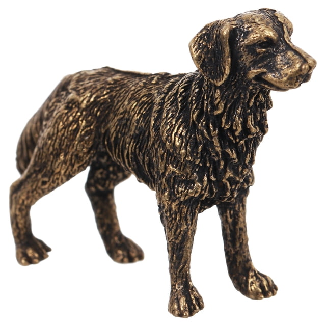 Escultura de perro pastor de latón para escritorio, estilo antiguo, adorno para el hogar, regalo coleccionable