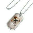 thumbnail image 2 of Bulldog Dog Breed Military Dog Tag Pendant Necklace with Chain, 2 of 5