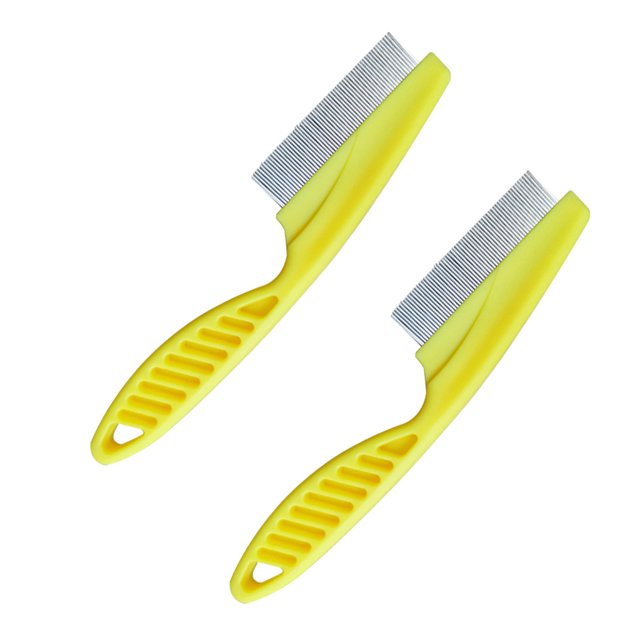 Thinsony 2pack/lot Easy To Clean And Robust Nit Comb For Cats And Dogs Comfortable Professional Pet Flea Comb yellow L 1Set