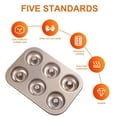 thumbnail image 4 of Steel Donut Baking Pan Set Nonstick 6 Cavity For Homemade Oven And Refrigerator Safe Kitchen Tool, 4 of 6