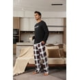 thumbnail image 5 of ZEFORTEX Men's Pajamas Set Long Sleeve Top with Plaid Pants Soft Sleepwear Loungewear, 5 of 6