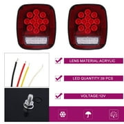 Headlight Source, Universal 2 Pcs 39 Led Truck Cars Stud Mount Stop Turn Warning Tail Light