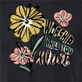 thumbnail image 6 of Wild Bobby Worship While You Wait Sunflower Pink and Yellow Inspirational/Christian Men Premium Tri Blend Tee, True Black, Small, 6 of 6