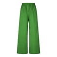 thumbnail image 5 of WQNVRNR Womens Wide Leg Pants- Drawstring Fashion Casual Elastic Waist Green Size 3XL, 5 of 7