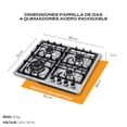 thumbnail image 4 of FLINE | Combo parrilla de gas y campana extractora 60 cm | Pared Botones | Acero Inox |MA4BE60, 4 of 5