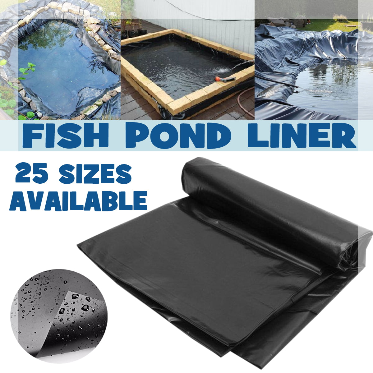 Size : 1.5x2m/4.9x6.5ft XueYL Fish Pond Skins Black Rubber Liner Pond Liner for Gardens Pools 2×2m 2x5m 3x6m 4x8m 5x5m 6x10m High Density Polythylene Garden Supplies 