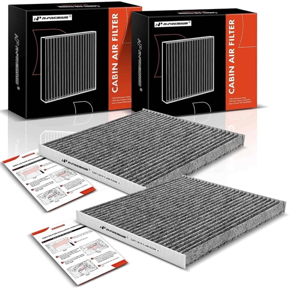 A-Premium 2-PC Cabin Air Filter with Activated Carbon, Compatible with Hyundai Sonata, Azera, Santa Fe & Kia Cadenza, Optima, Sedona & GMC Terrain & Chevrolet Equinox