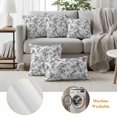 thumbnail image 6 of Gray Spring Floral Outdoor Waterproof Pillow Covers, Watercolor Blooming Botanical Summer Decorative Square Throw Pillowcase Sofa Cushion Sham for Patio/Couch/Chair, 16"x16" 2 Pack, 6 of 8