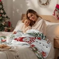 thumbnail image 4 of Winter Snowman Flannel Blanket for Bed,Travel and Camping, Christmas Tree Leaves Elk Flower Light Gray Super Soft Cozy Blanket for All Seasons 30"x40", 4 of 9