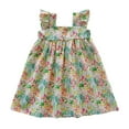 thumbnail image 1 of Robes pour Tout-Petites Fille Manches Volantées Coupe Trapèze Robes Soleil Robe Chic Robe Florale Robe d'Anniversaire pour Filles Filles, 1 of 4