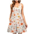 thumbnail image 2 of TOPUUTP Summer Dresses for Women Loose Crew Neck Flowy Pockets Sleeveless Sundress Tank A-Line Floral Print Spring Beach Outfits Swimsuit Coverup Yellow L, 2 of 5