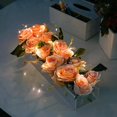 thumbnail image 1 of Clear Acrylic Flower Vase, Rectangular Floral Centerpiece For Dining Table, Acrylic Flower Arranger For Home Wedding, 1 of 5
