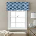thumbnail image 3 of Blue Moroccon Kitchen Curtain Valances for Windows Farmhouse Short Curtains, Middle Century Minimalist Rustic Geometric Rod Pocket Valance Curtain for Bedroom Cafe Living Room, 3 of 8