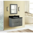thumbnail image 2 of Bellaterra Home 37" Single wall mount vanity in Linen Gray finish top with Black galaxy and rectangle sink, 2 of 14