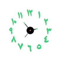 Rbaofujie Wall Clock Decorative DIY Luminous Stereo Digital Wall Clock Wall Sticker Clock Living Room Decoration Clock Wall Decorations for Living Room Green