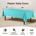 thumbnail image 2 of Exquisite 12 Pack Premium Rectangular Plastic Tablecloth Cover 54" x 108" - Aqua, 2 of 8