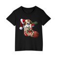 thumbnail image 2 of Odeerbi Kids Boys Girls Christmas T-shirt Fashion Cute Christmas Printed Casual Short Sleeve Cotton Top Shirt Kids Clothes Black, 2 of 5