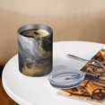 thumbnail image 3 of 12oz Coffee Tumblers Black White Gold Marble Pattern Stainless Steel Vacuum Insulated Travel Tumbler Coffee Cups Mug with Lid and Straw with Cleaning Brush for Cold & Hot Drinks, 3 of 5