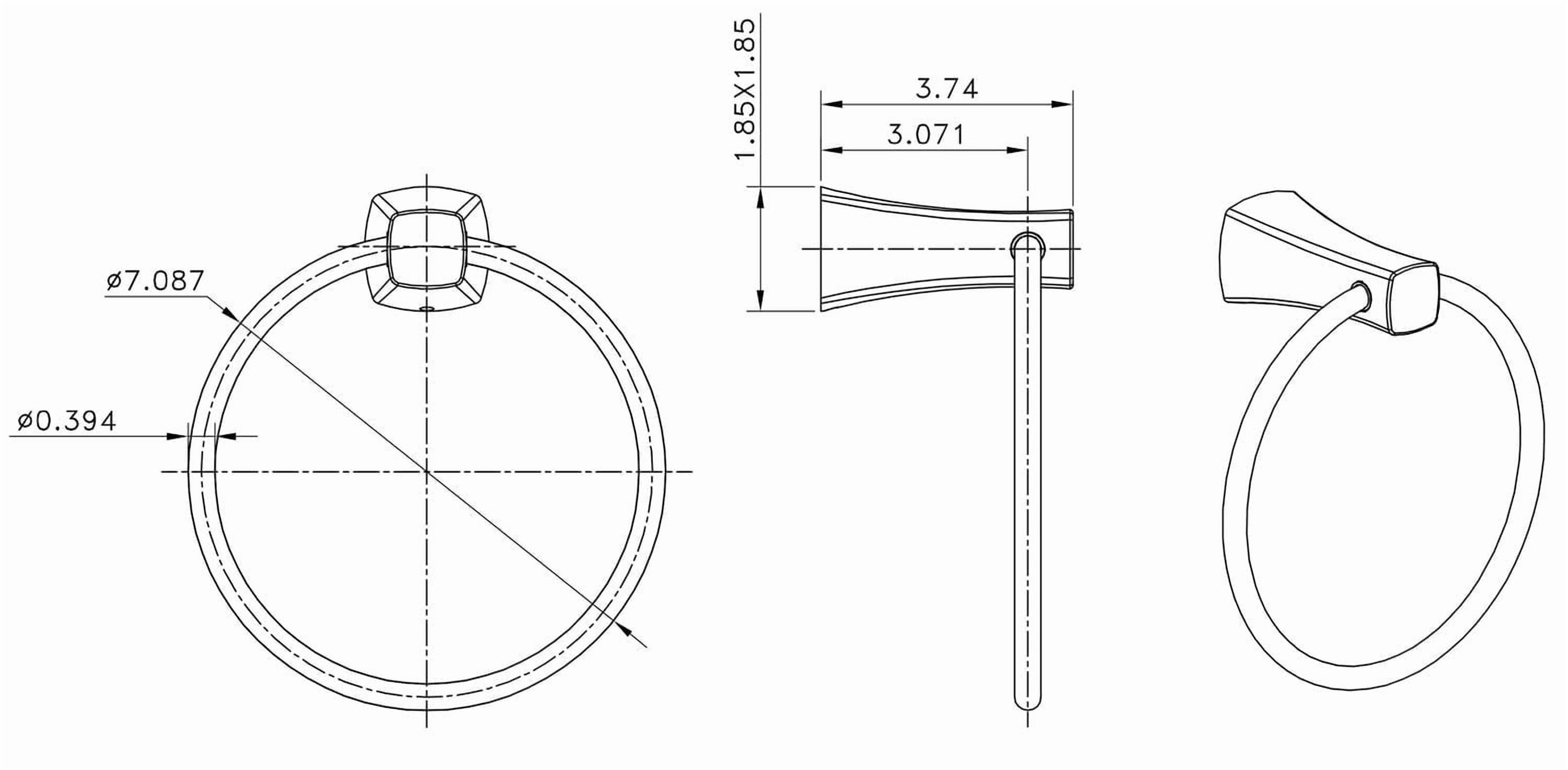 Avanities Anneau porte-serviettes en laiton au fini chromé AI-34602