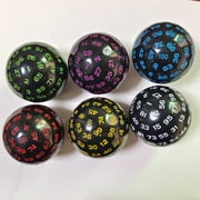 D-GROEE 100 Sided Polyhedral Dice D100 Game Dice with Colorful Numbers 100 Sided Round with Black Pouch
