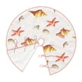 thumbnail image 3 of Halloween Christmas Tree Skirt - Conch Shells Print No.902 36 Inches Christmas Tree Skirt for Halloween Holiday Indoor Home Christmas Tree Decorations with Three Ribbons, 3 of 7