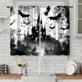 thumbnail image 5 of Halloween Bats Kitchen Curtains Cafe Curtains for Bathroom Dining Room Living Room Pocket Window Drapes 2 Panels Set 28"x36", 5 of 5