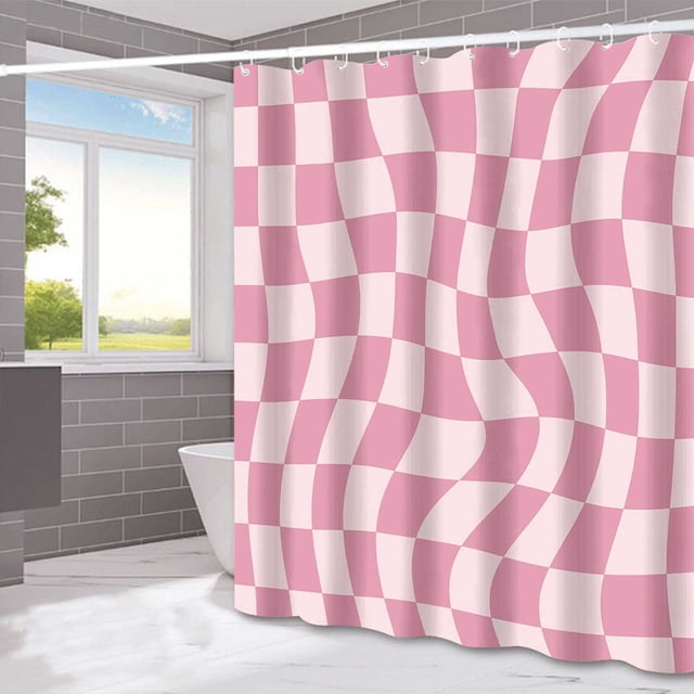 TIMIFIS Home Decor Shower Curtain Floor Mat Four Piece Set Home Bathroom Dry Wet Separation Partition Shower Curtain Waterproof Shower Curtain Living Room Decor