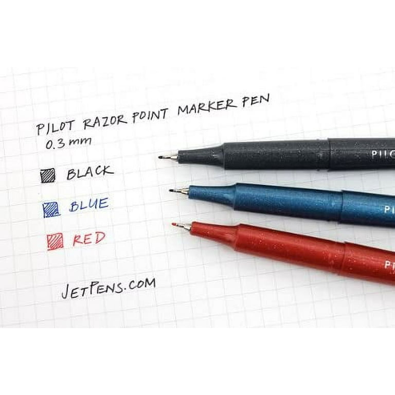 Pilot Automotive 815910 PILOT Razor Point Fine Line Marker Pens, Ultra-Fine  Point (03mm) Blue Ink, 12-Pack (11004)