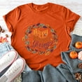 thumbnail image 4 of Camisas de Acción de Gracias Para Mujer Casual Cuello Redondo Manga Corta Camiseta Estampada Top Odeerbi  ODB122442, 4 of 5