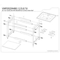 thumbnail image 5 of Kingston Brass VWP2522W4B0 Quadras 25" Ceramic Console Sink with Steel Base and Glass Shelf (4-Inch, 3-Hole), White/Matte Black, 5 of 7