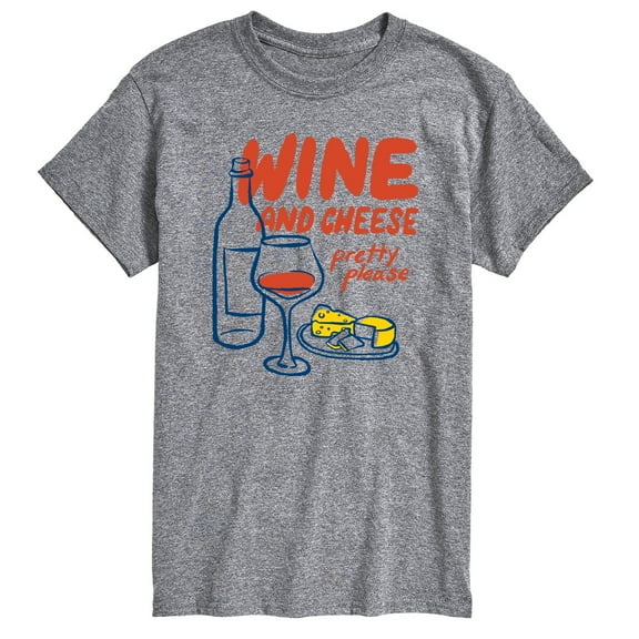 Instant Message - Wine Cheese Pretty Please - Men's Short Sleeve Graphic T-Shirt