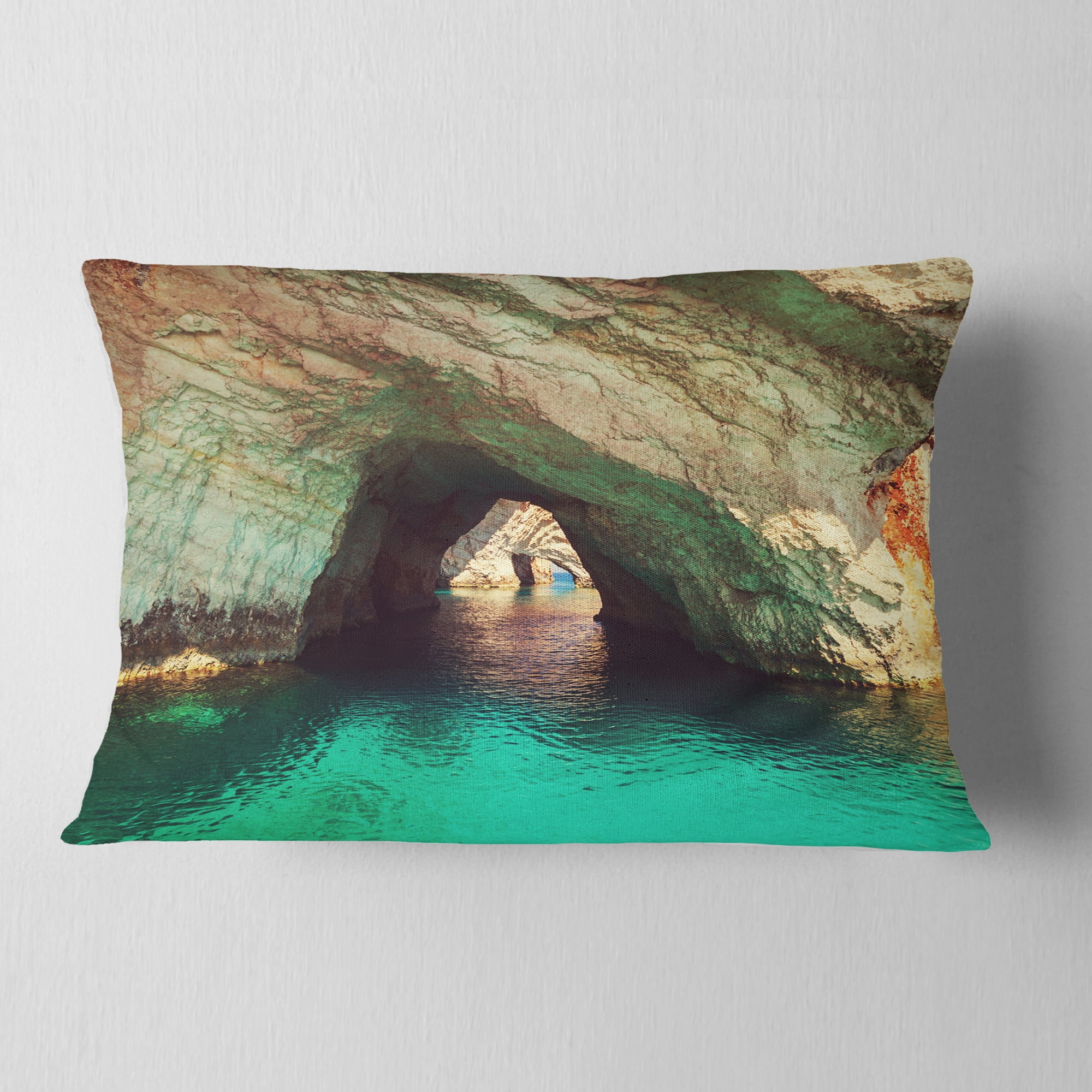 Designart 12" x 20" Brown Polyester Throw Pillow