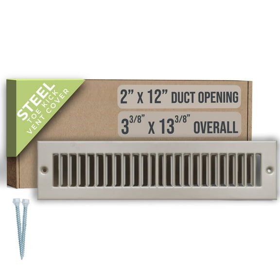 Fits 2x12 Duct Opening | Toe Kick Vent Cover by Handua | Cabinet Toe Kick Space Register Grille | HVAC Toe Space Vent Cover | Outer Dimensions: 3 3/8" X 13 3/8" | Brown