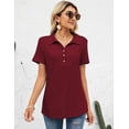 thumbnail image 6 of ZHENWEI Womens Short Sleeve Polo T Shirts V Neck Button Down Blouse Loose Casual Collared Tunic Tops with Pocket, 6 of 8