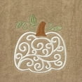 thumbnail image 4 of Serafina Home Fall Bathroom Fingertip Towels – Set of 2 Beige 100% Cotton Embroidered White Pumpkin & Vine Design – 18 x 12” Decorative Bath & Kitchen Towels, 4 of 7