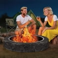thumbnail image 3 of Garvee 36" Round Steel Fire Rings, Interlocking Steel Panels, Black, 3 of 7