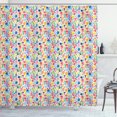 thumbnail image 1 of Floral Shower Curtain, Vibrant Watercolor Brush Stroked Spring Flowers Tulips Roses Pansies and Wild Herbs, Fabric Bathroom Set with Hooks, 69W X 70L Inches, Multicolor, by Ambesonne, 1 of 3