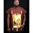 thumbnail image 3 of Urban Afrique african Denim shirt for men Brown Color  African men's wear, 3 of 5