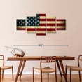 thumbnail image 3 of Elephant Stock Vintage Usa Flag Wall Art - Horizontal Multi Panel Canvas - Living Room Wall Decor - Flags Multi Panel - Red And Brown Decor - 80" x 36", 3 of 8